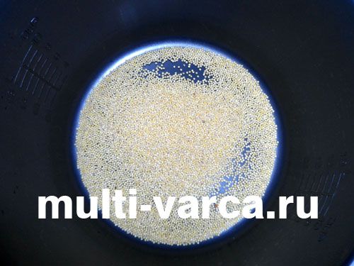 Промиваємо пшоно, складаємо в мультиварку